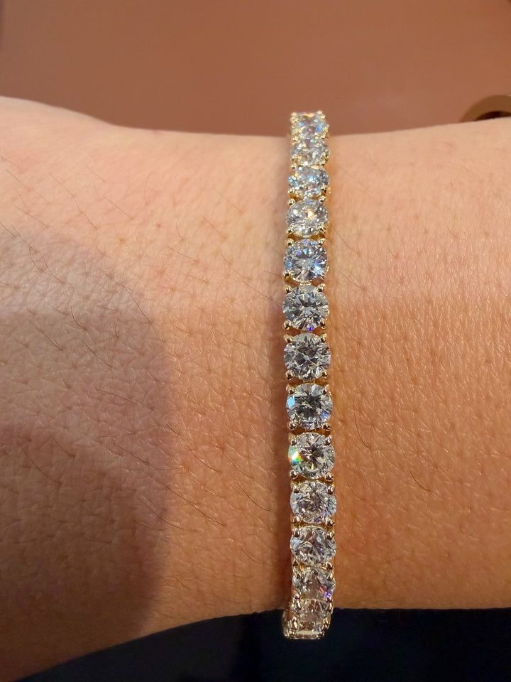 14K Yellow Gold Lab Diamond Classic Tennis Bracelet