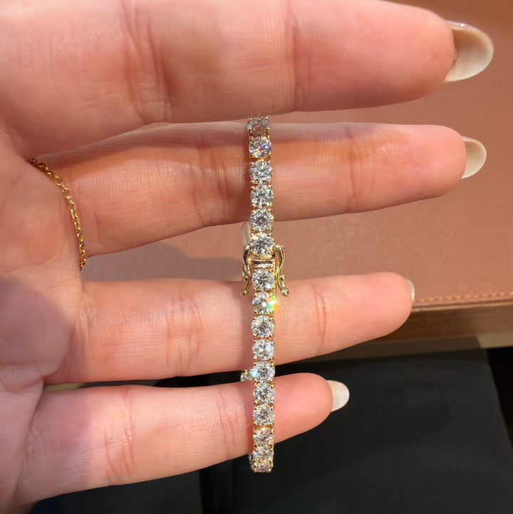 14K Yellow Gold Lab Diamond Classic Tennis Bracelet