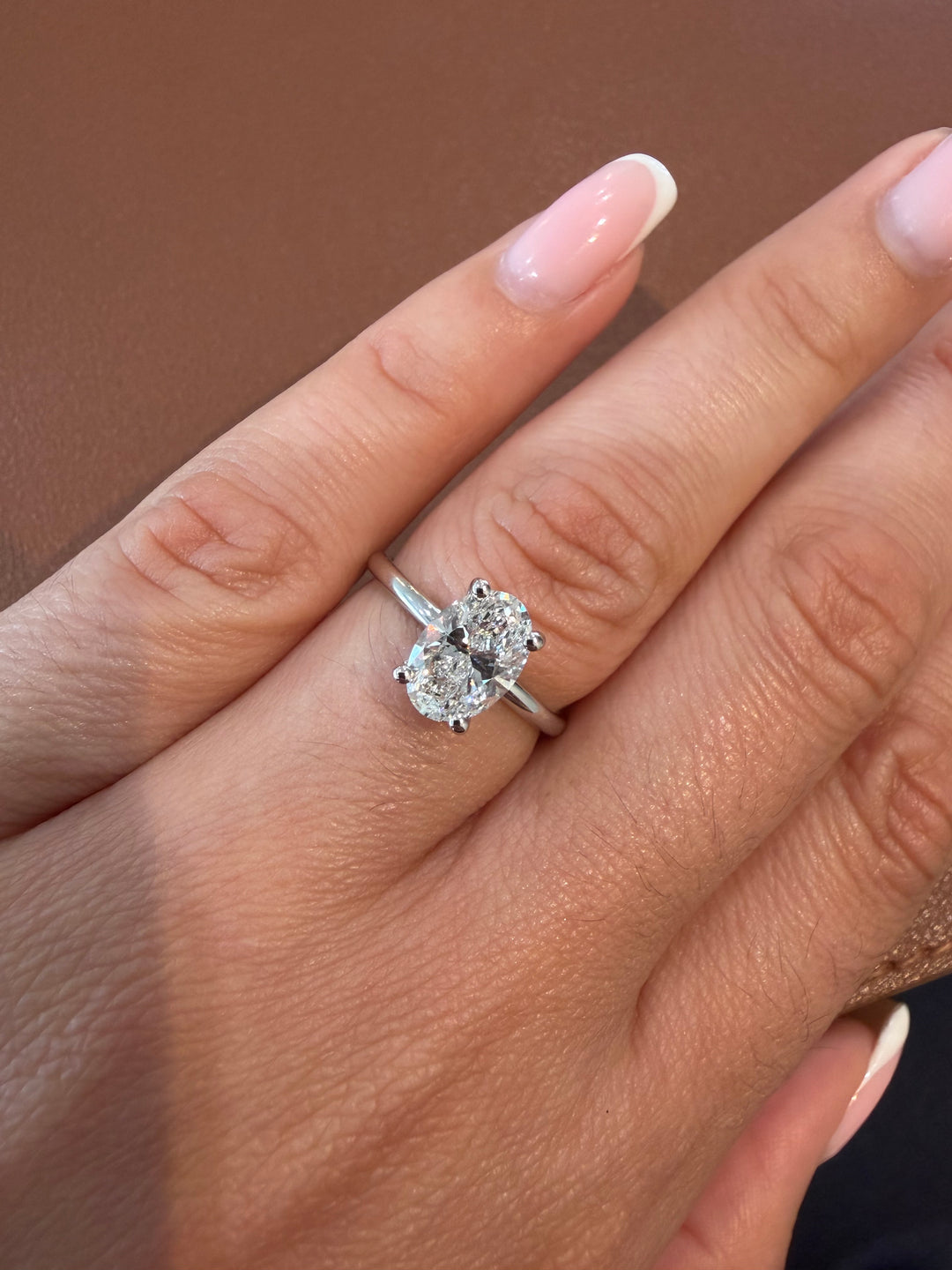 14K White Gold Lab Diamond Oval Cut Ring