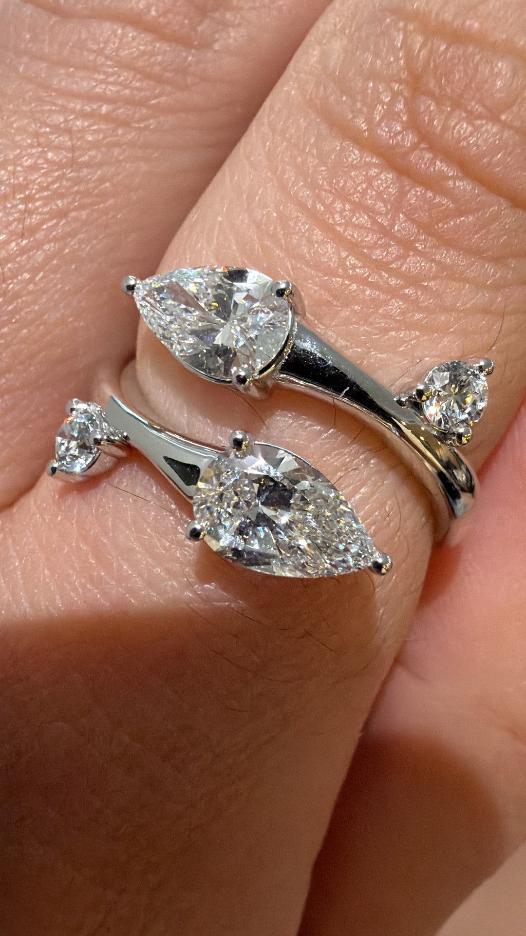 14K White Gold Lab Diamond Pear Cut Ring