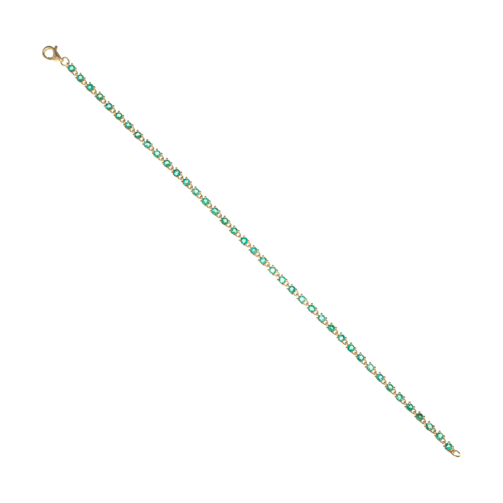 18K Yellow Gold Emerald Tennis Bracelet