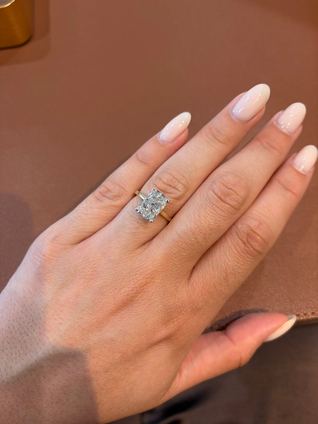 18K Yellow Gold Radiant Cut Lab Diamond Ring