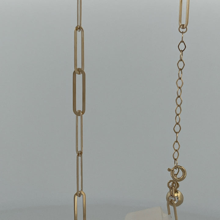 14K Yellow gold 4mm Paper Clip Necklace
