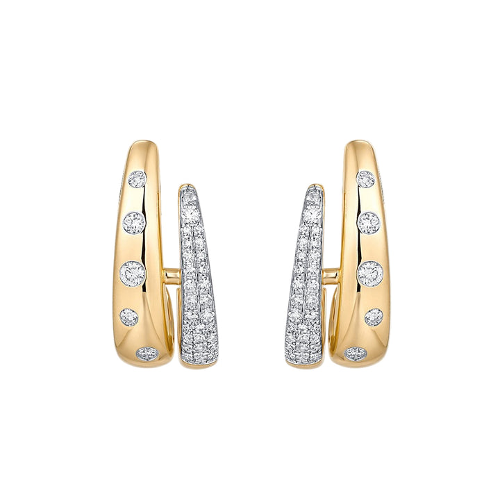 14K Yellow Gold Diamond Earrings Pushbacks