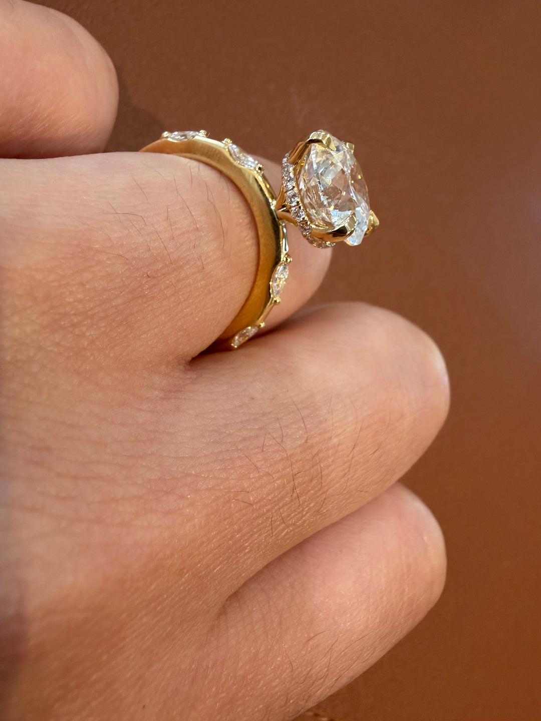 18K Yellow Gold Round Cut Lab Diamond Ring