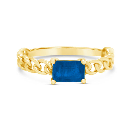 18K Sapphire Chain Ring