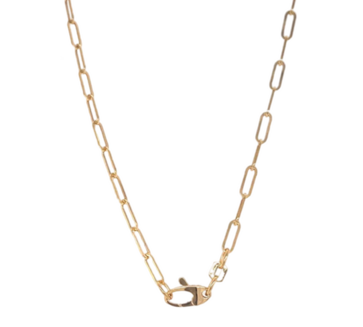 14KT 3.5 MM YELLOW GOLD PAPER CLIP NECKLACE