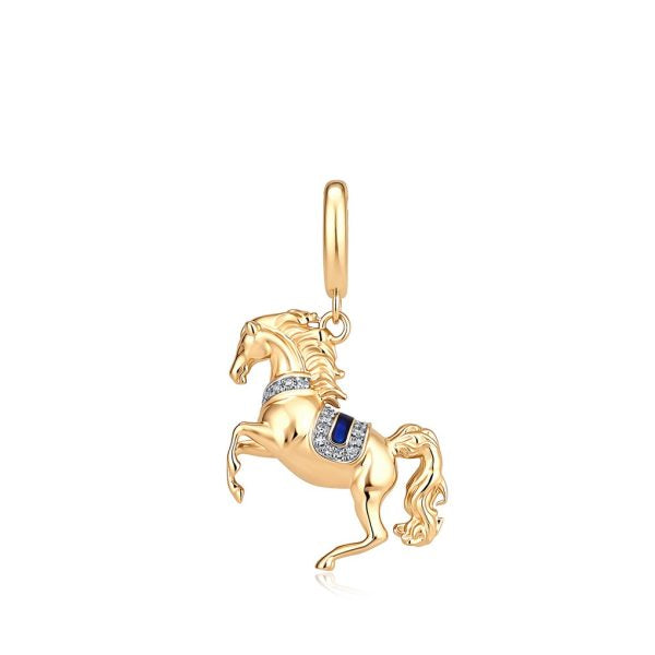 14K Yellow Gold Horse Pendant