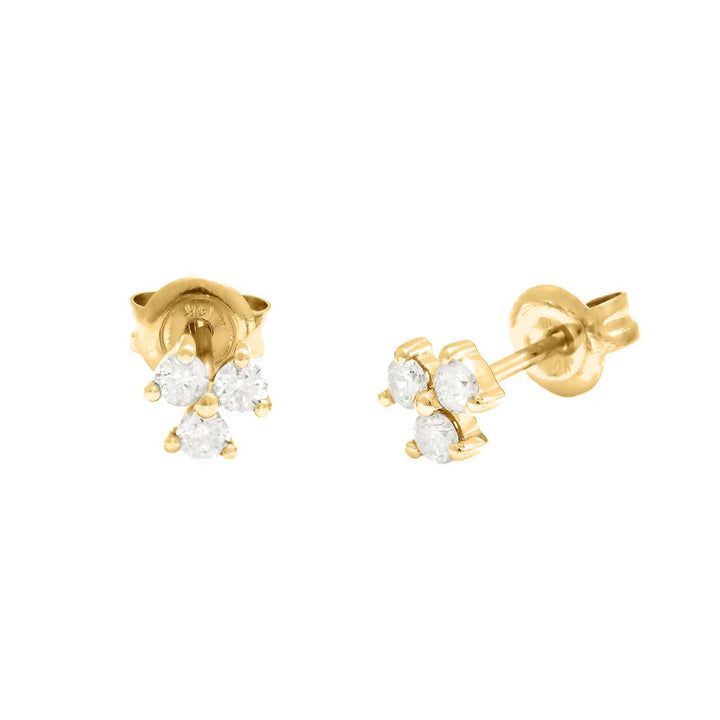 14K Yellow Gold Round Prong 5MM Diamond Earring