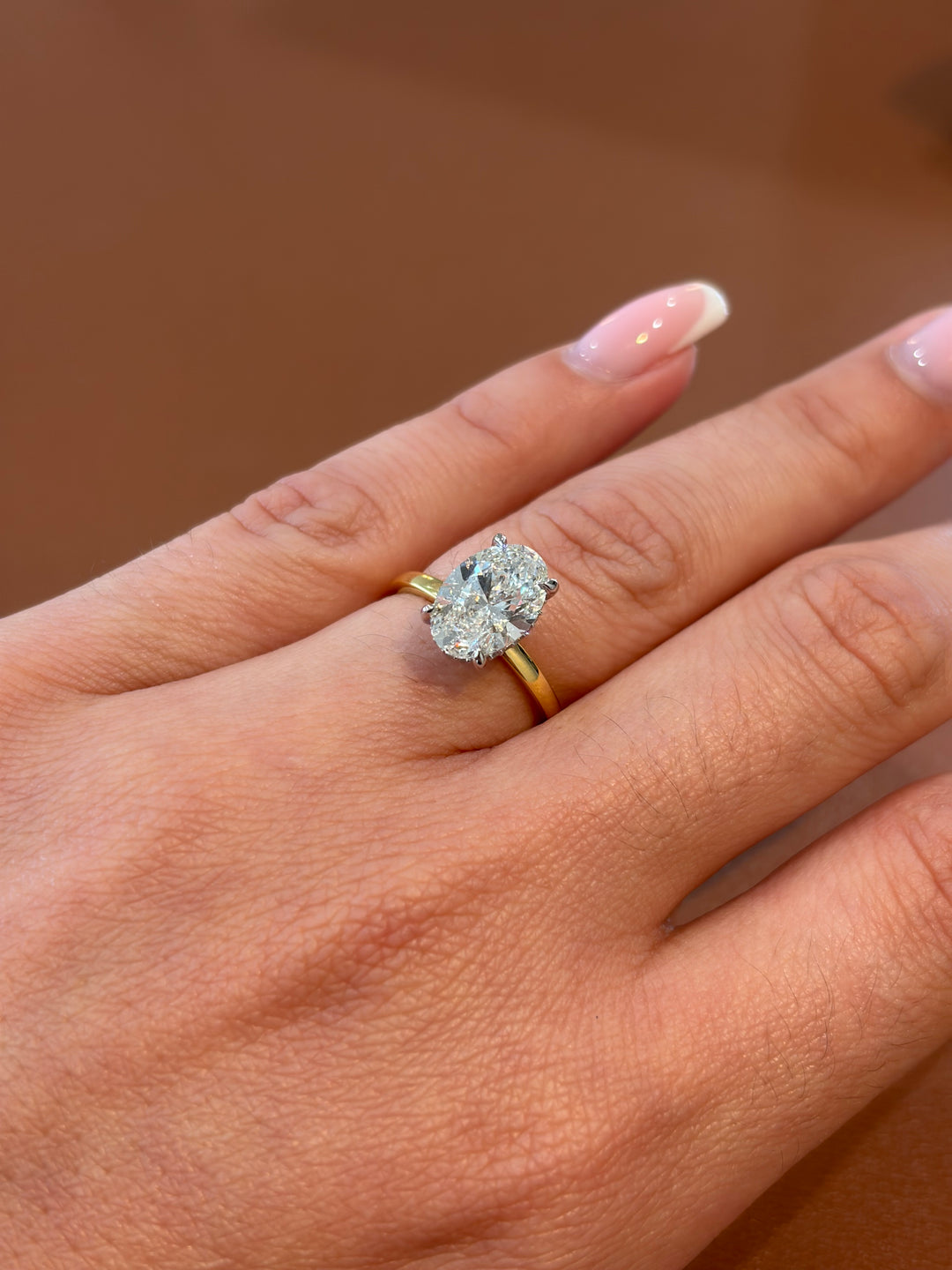 14K Yellow Gold Lab Diamond Oval Cut Ring