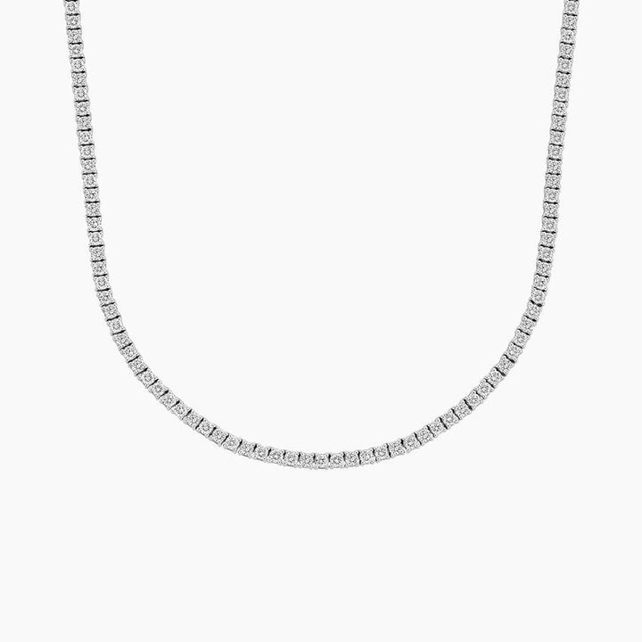 14K White Gold Lab Grow Diamond 6.10Ct Tennis Chain Necklace