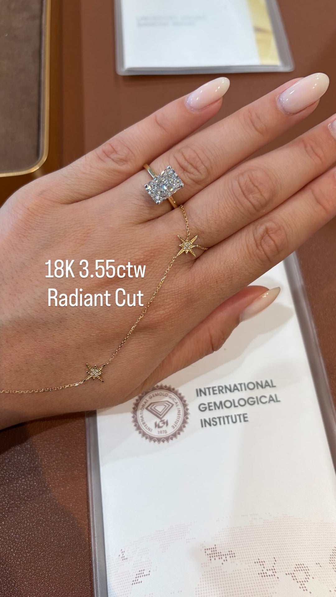 18K Yellow Gold Radiant Cut Lab Diamond Ring