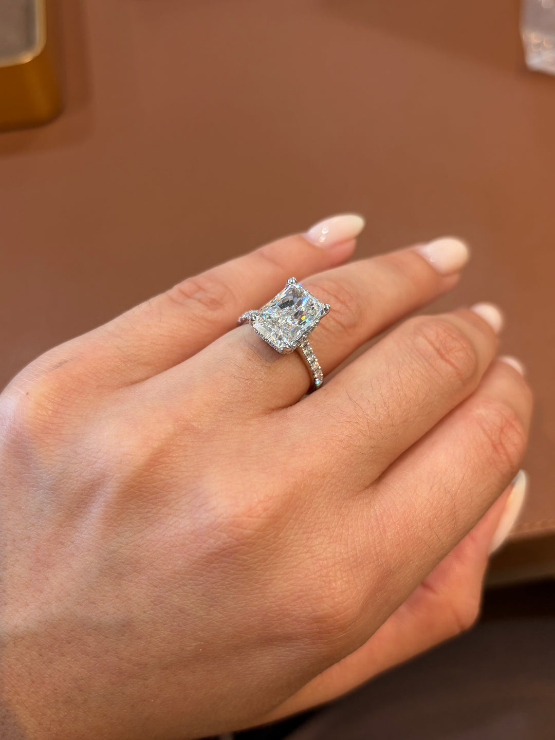 18K White Gold Radiant Cut Lab Diamond Ring