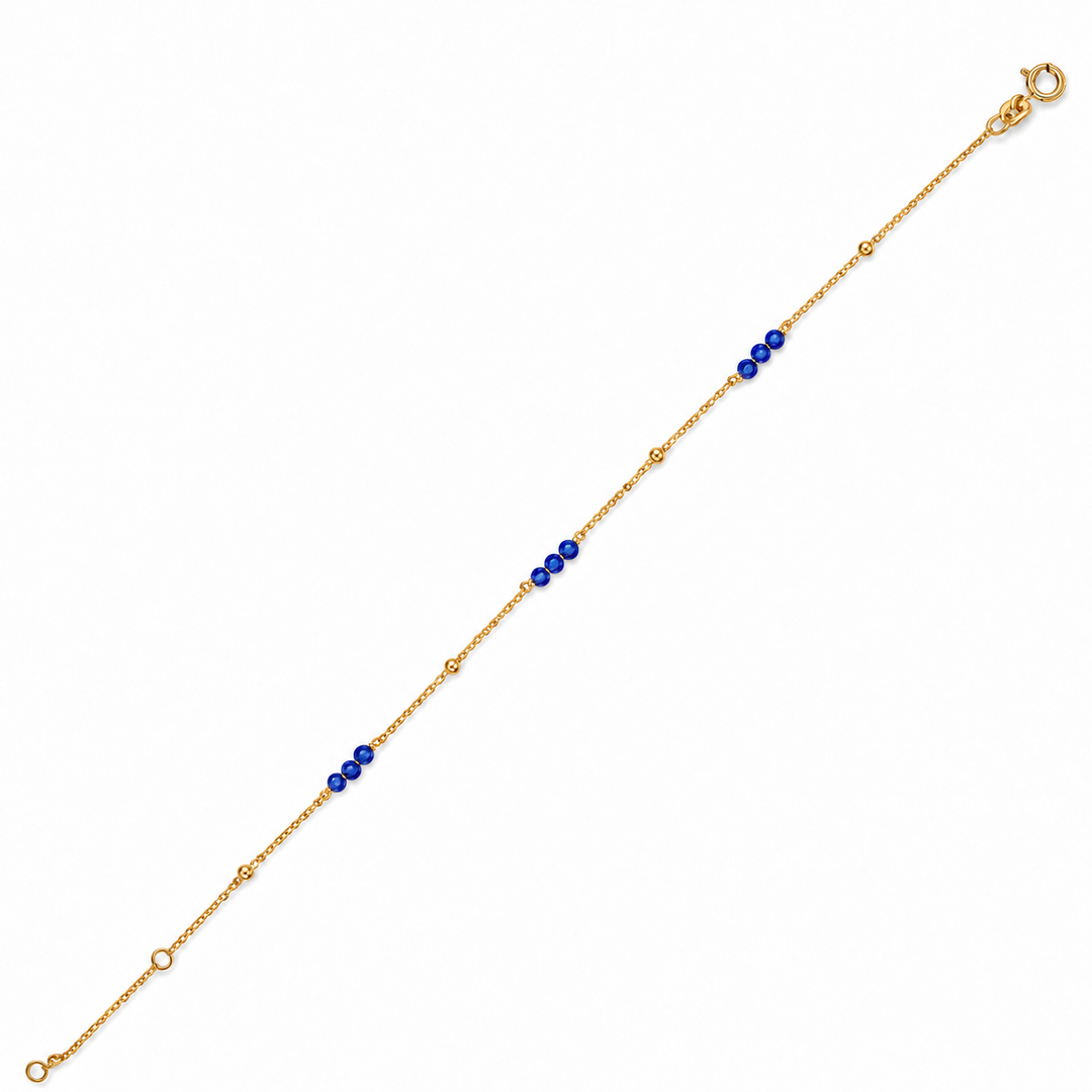 18K Yellow Gold and Blue Sapphire Bracelet