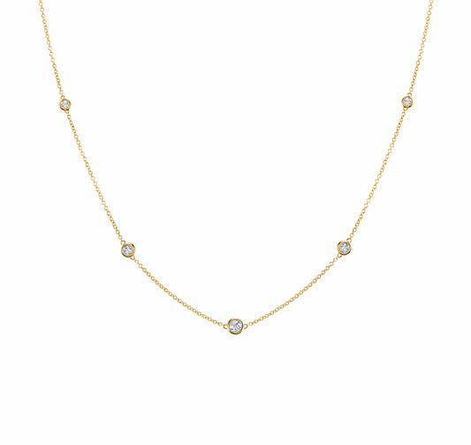 0.40 ct By The Yard Diamond yellow gold Necklace