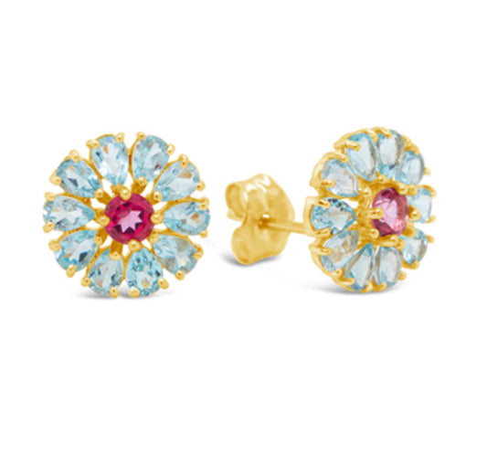 18K + SEMI-PRECIOUS Stones Earrings