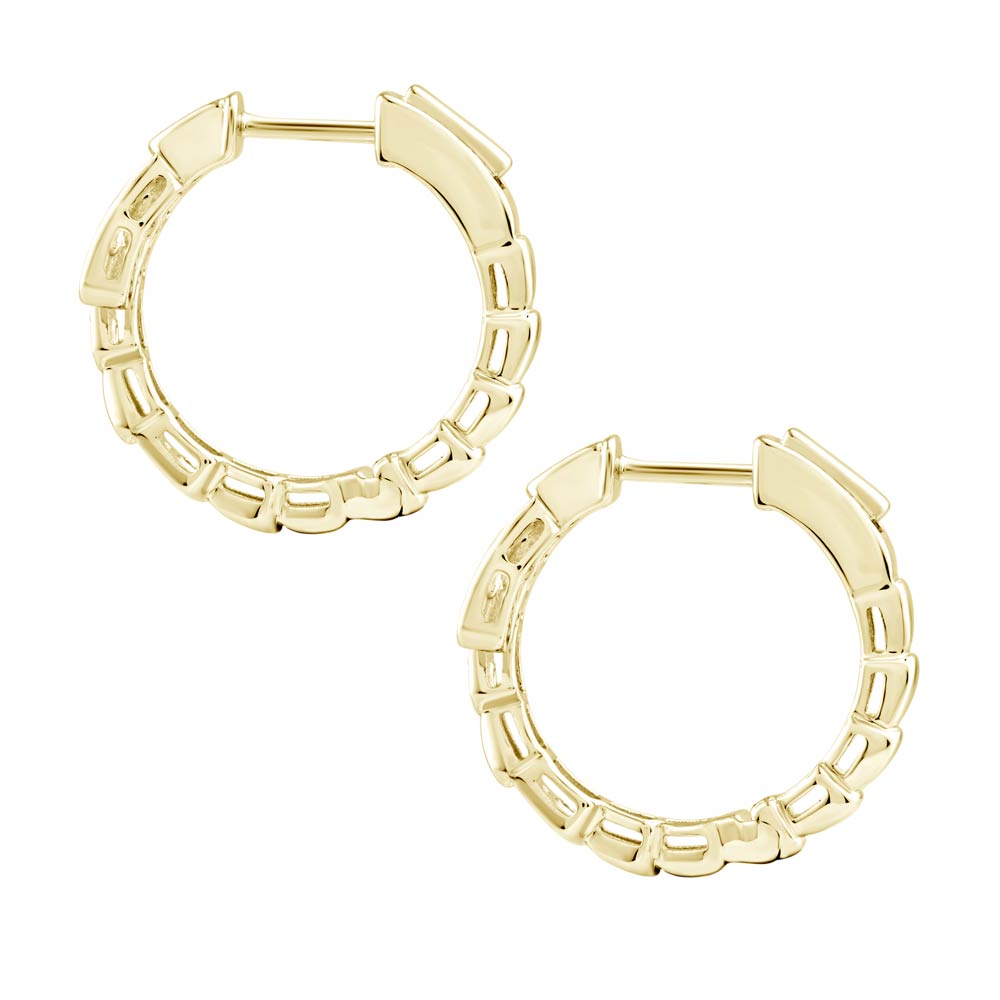 18K Yellow Gold Diamonds Hoops Serpent Earrings