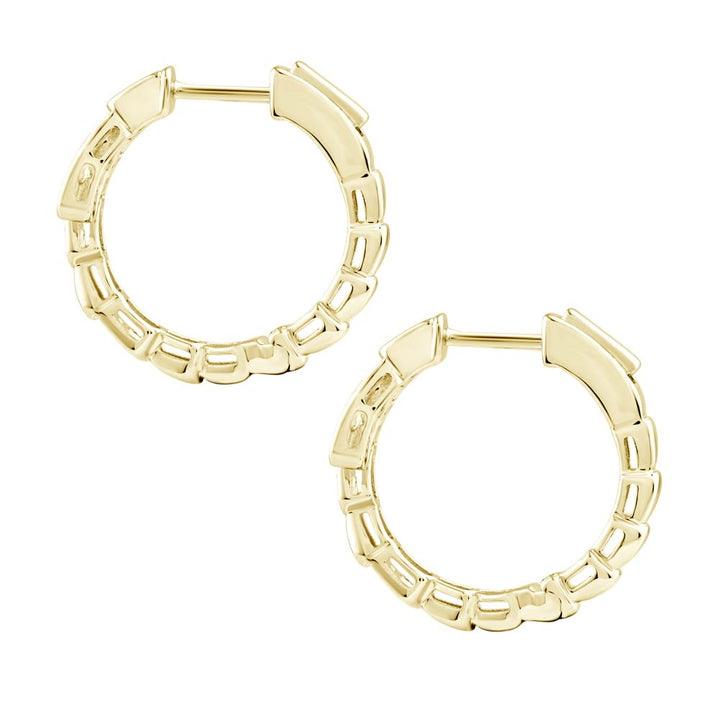 18K Yellow Gold Diamonds Hoops Serpent Earrings
