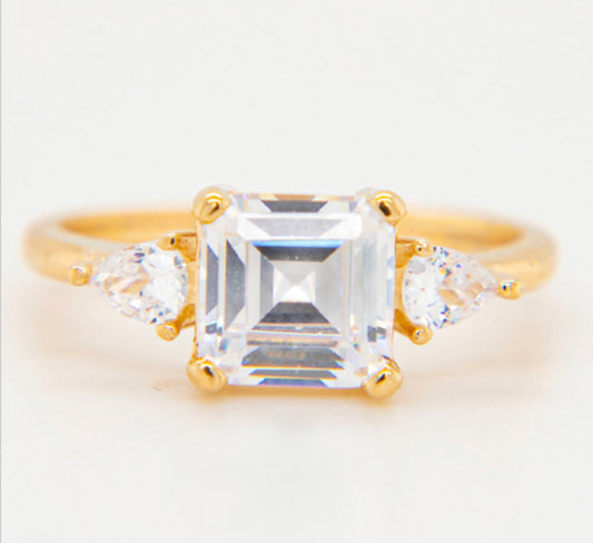 Square Cut Cz Ring