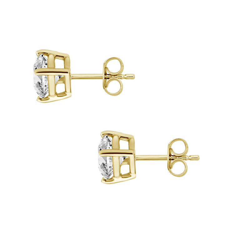 14K Gold 2.06 TCW Lab Diamond Studs Earrings Pushbacks