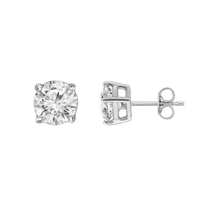 14K Gold 2.06 TCW Lab Diamond Studs Earrings Pushbacks