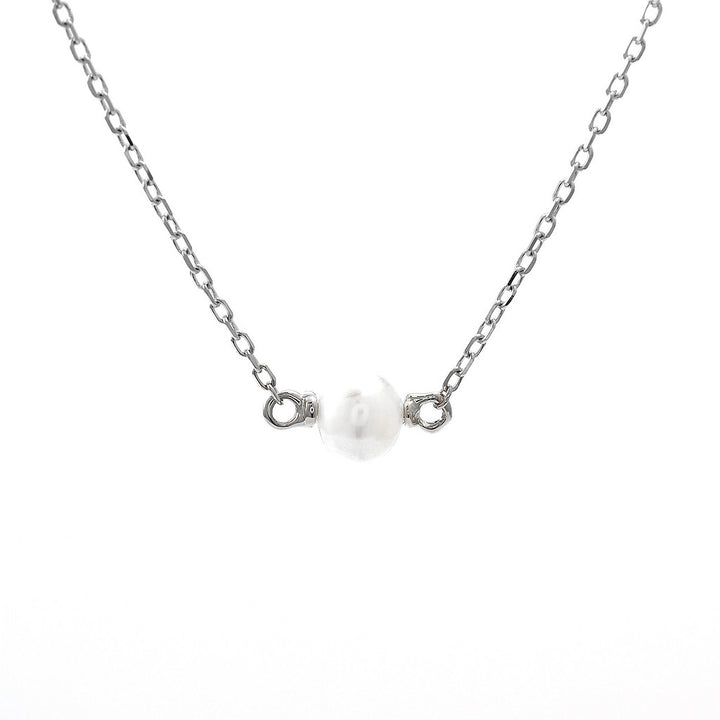 14K Yellow Gold Round Pearl Necklace