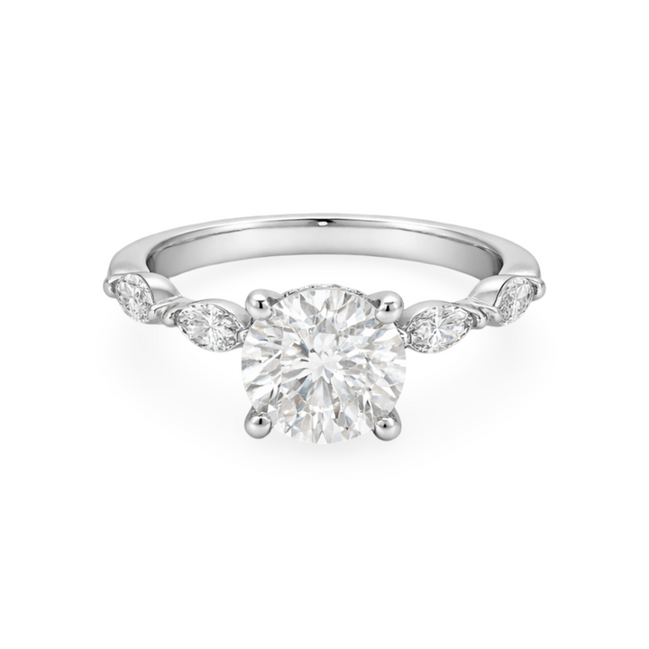 18K White Gold Lab Diamond Round Cut 2.39ct Ring
