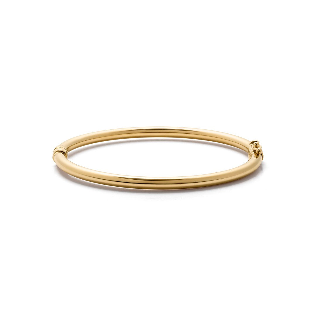 14K Yellow Plain Gold Bangle Bracelet