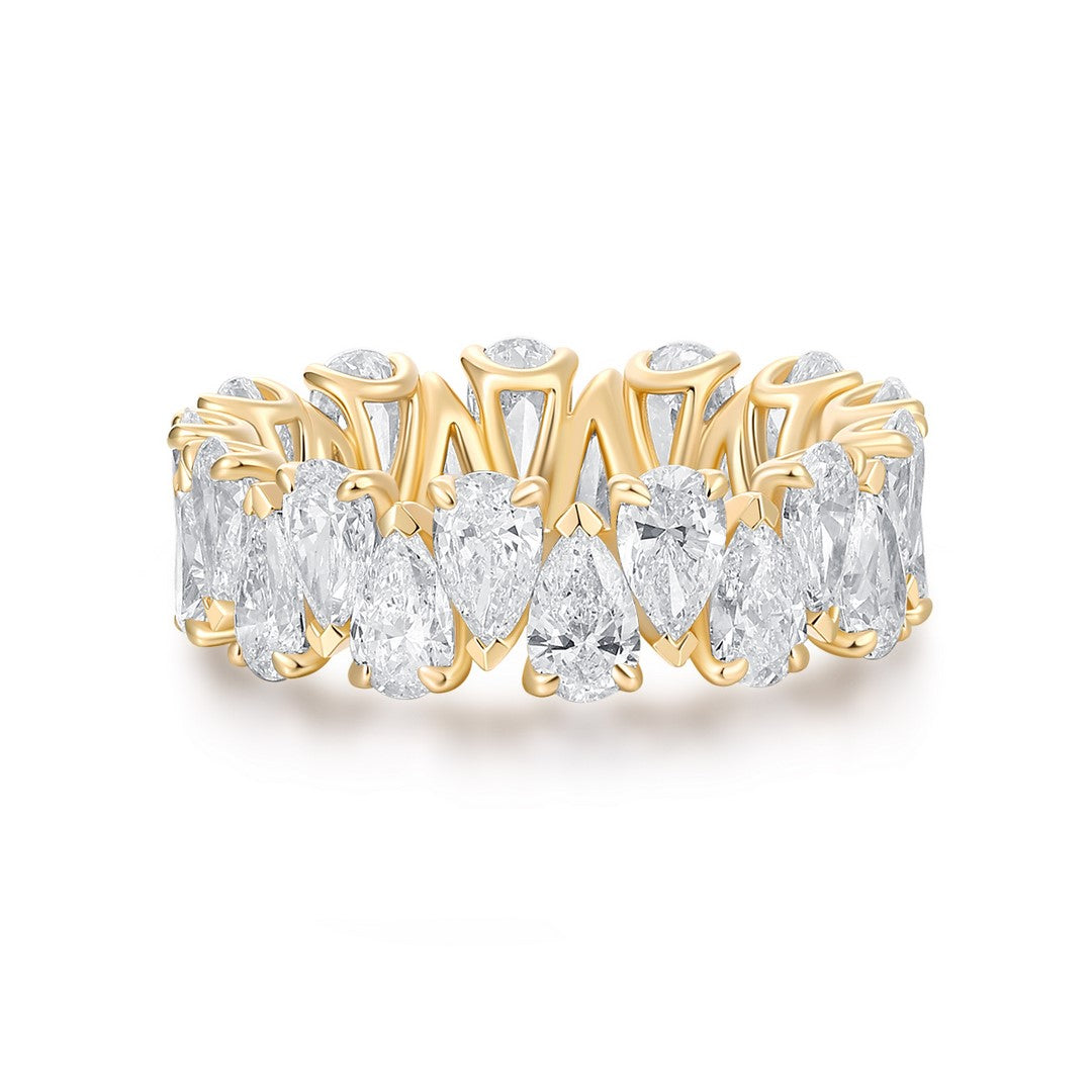 14K Yellow Gold Pear Cut Eternity Band Ring