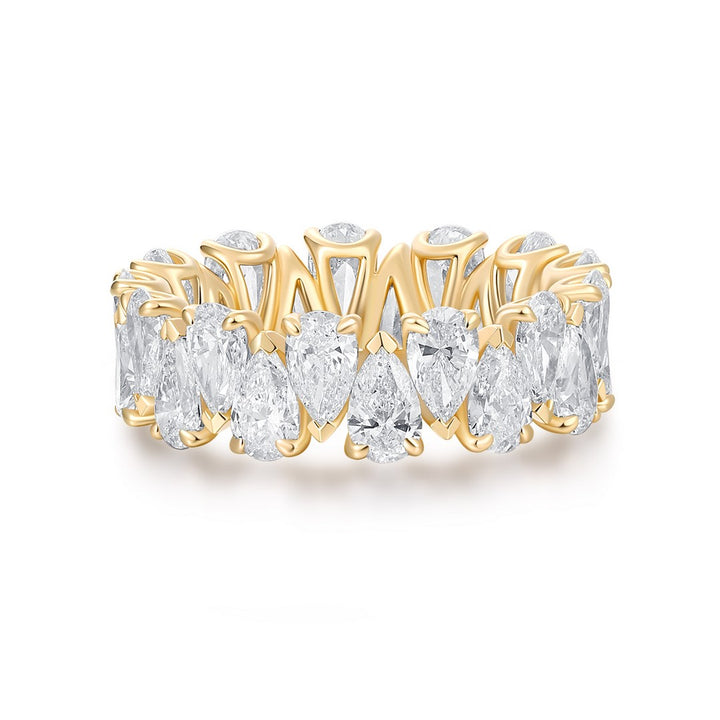14K Yellow Gold Pear Cut Eternity Band Ring