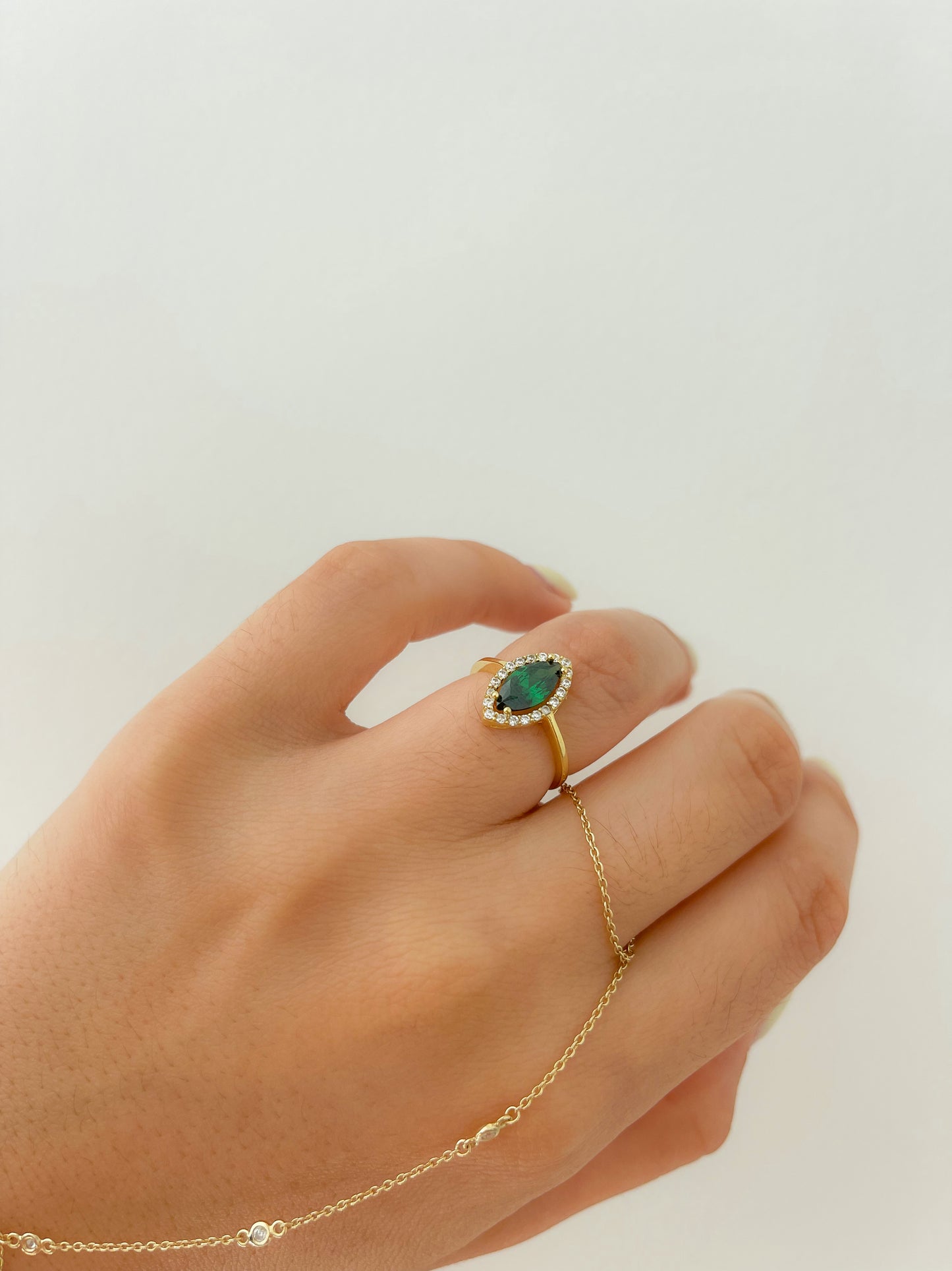 Oval Green Stone Ring