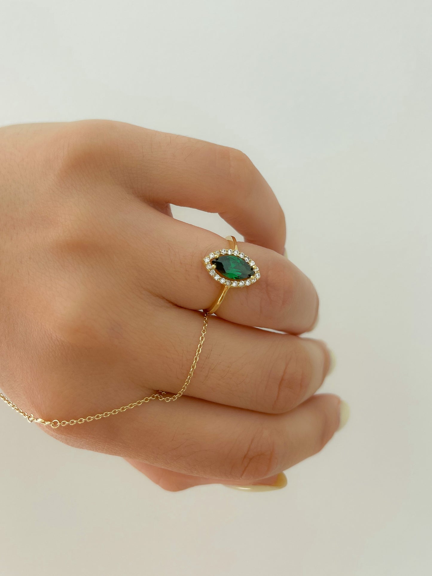 Oval Green Stone Ring