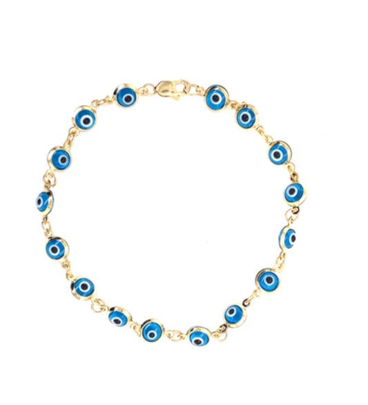 Blue  Eyes Bracelet 14k