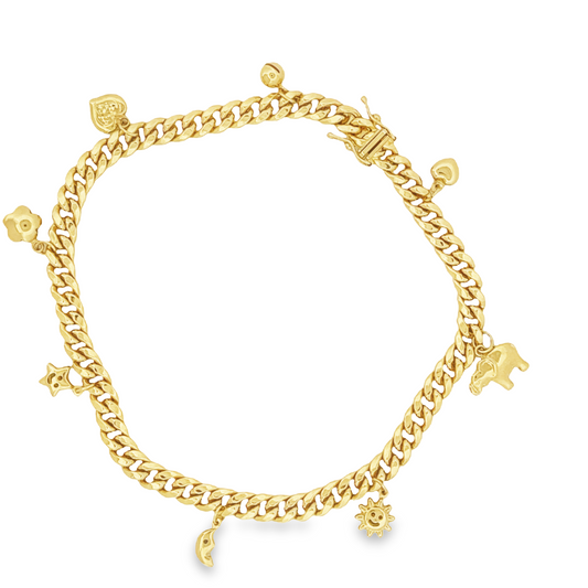 14k Cuban Tobillera + Charms