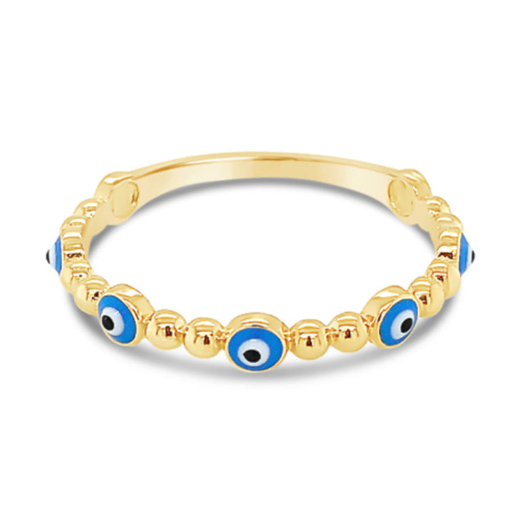 Blue Evil Eyes Ring