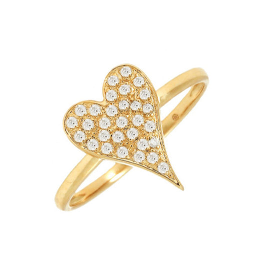 Diamond 14K Gold Corazón Ring