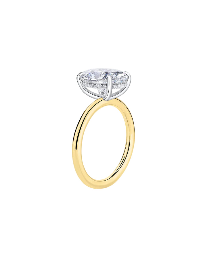 14K Yellow Gold Lab Diamond Oval Cut Ring
