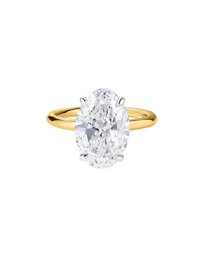 14K Yellow Gold Lab Diamond Oval Cut Ring