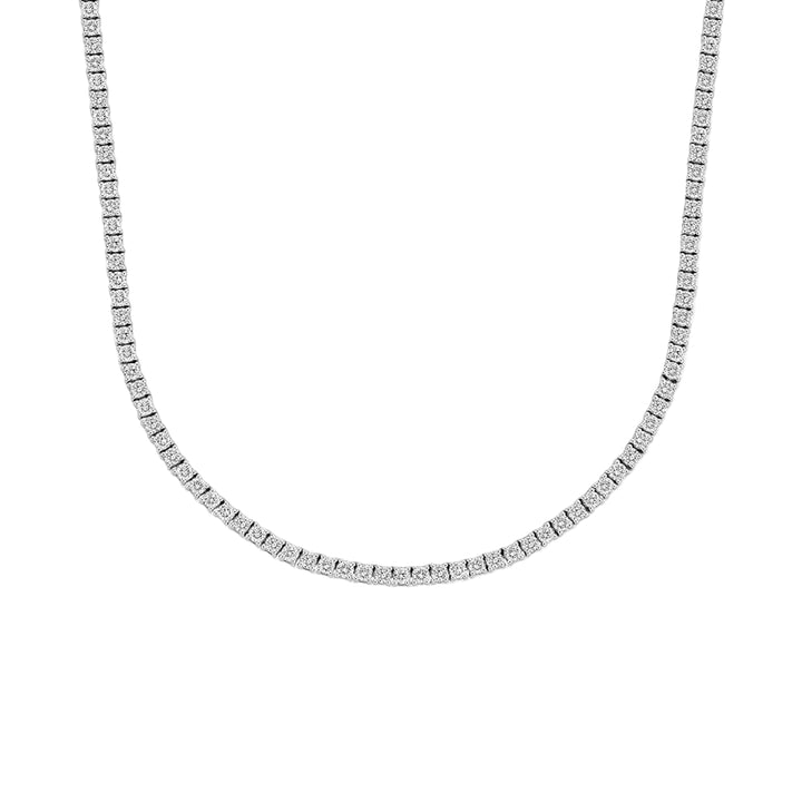 14K White Gold Lab Diamond Tennis Chain Necklace