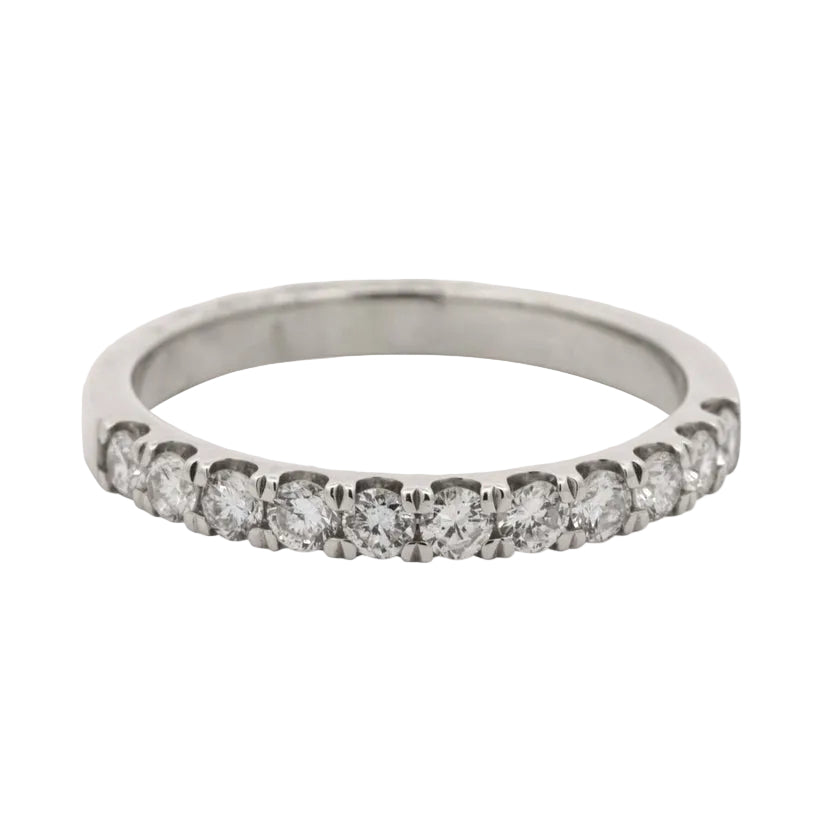 18K White Gold Diamond Band Half Eternity Ring