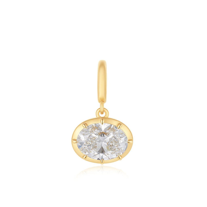 14K Yellow Gold Oval Bezel Lab Grown Diamond 2.00ct Clip Pendant