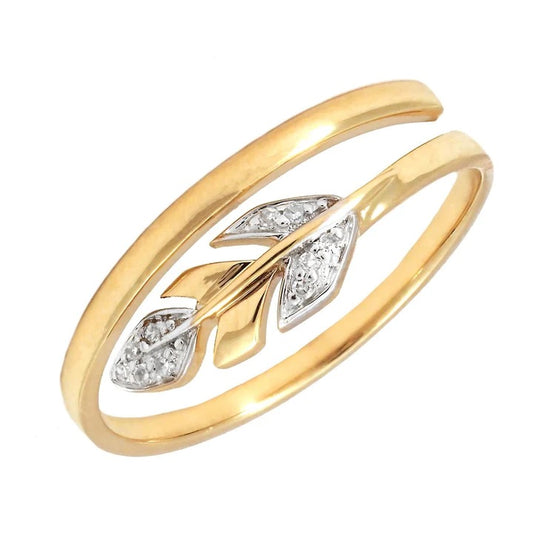 0.04Ct DIAMOND AJUSTABLE LEAF RING