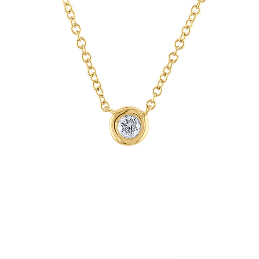14k Bezel Diamond Necklace