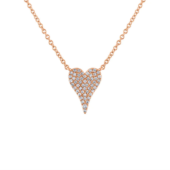 Diamond Micro Pave Heart Necklace 0.15ct