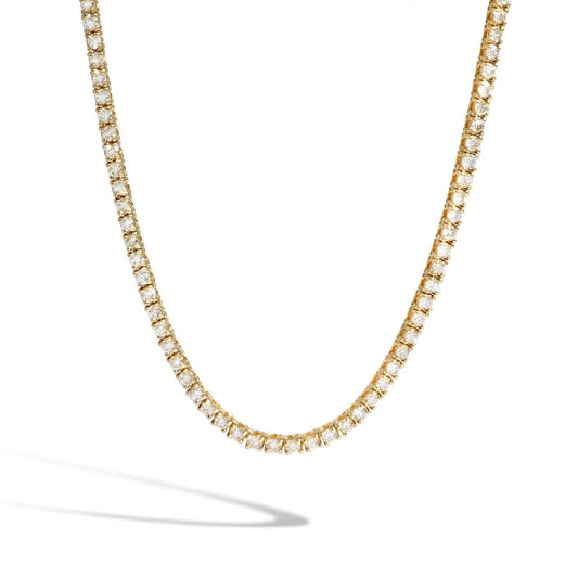 Tennis Chocker 14k Yellow Gold and Cubic Clear zirconia