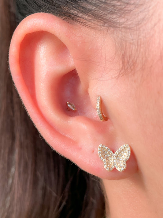 Diamond Butterfly Earrings