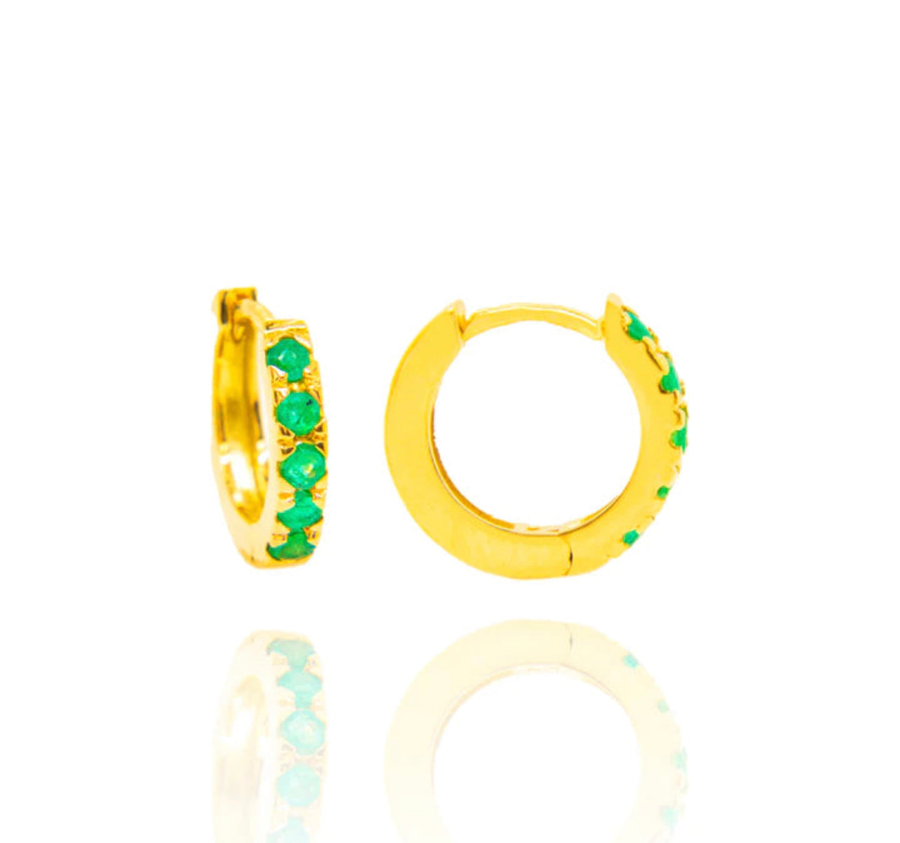 18k Hoops and Emeralds