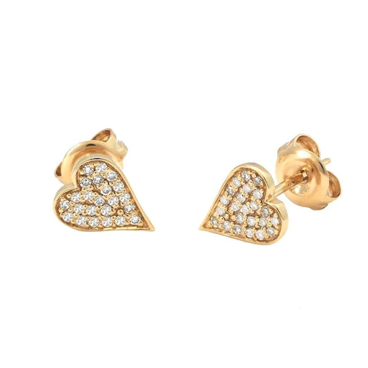 0.15Ct Diamonds pave heart Earrings