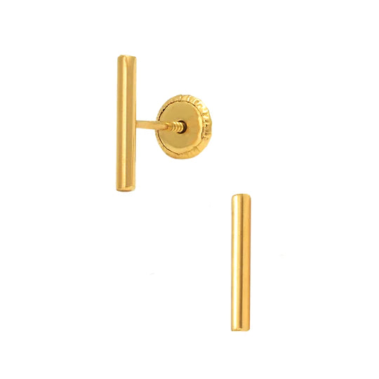 18k Plain Bar Earrings