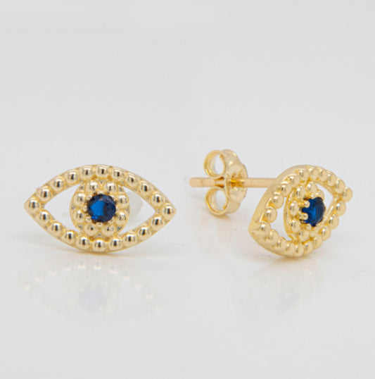 Blue Stone Eyes Studs